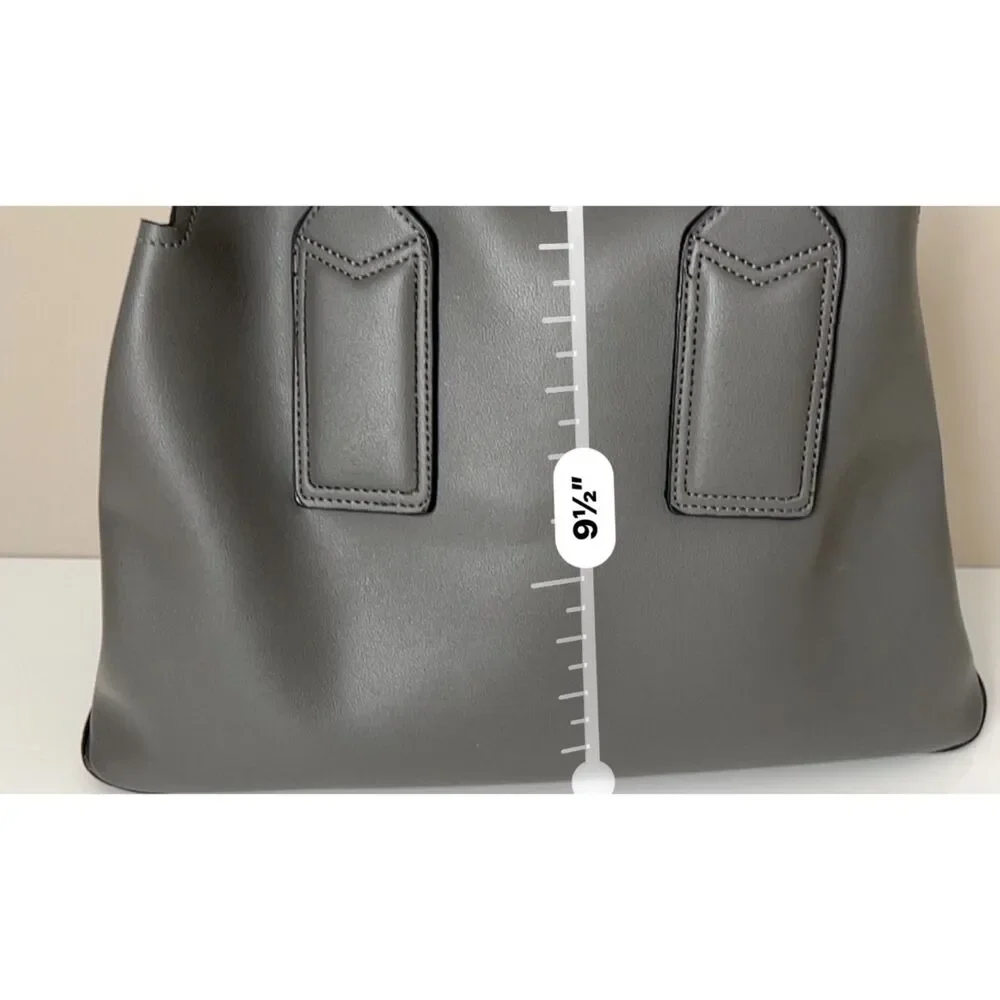 Urban Expressions Georgia Satchel in faux smooth gray leather